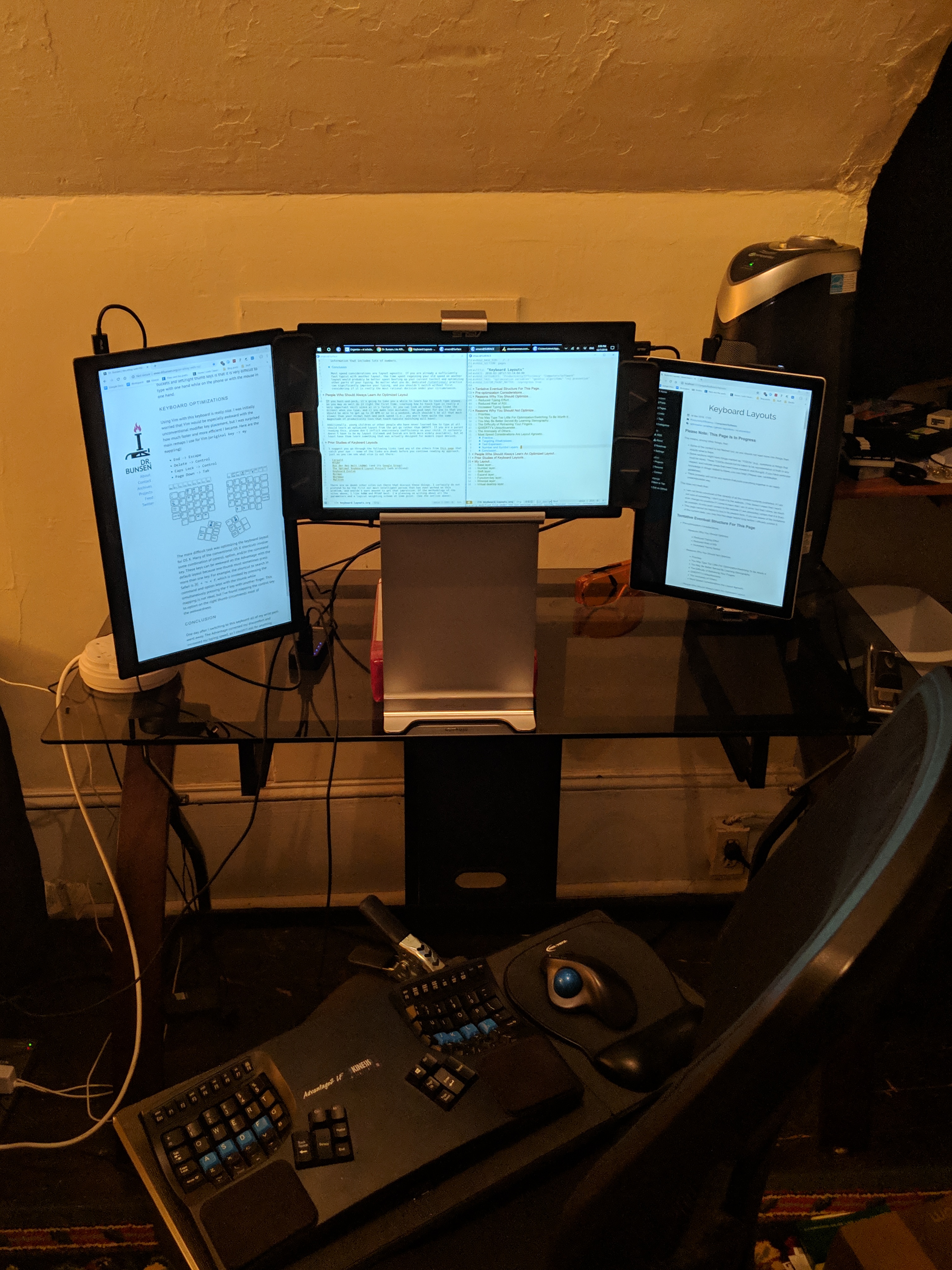 Figure 2: The full setup, including keyboard and trackball, seen from a bit further back